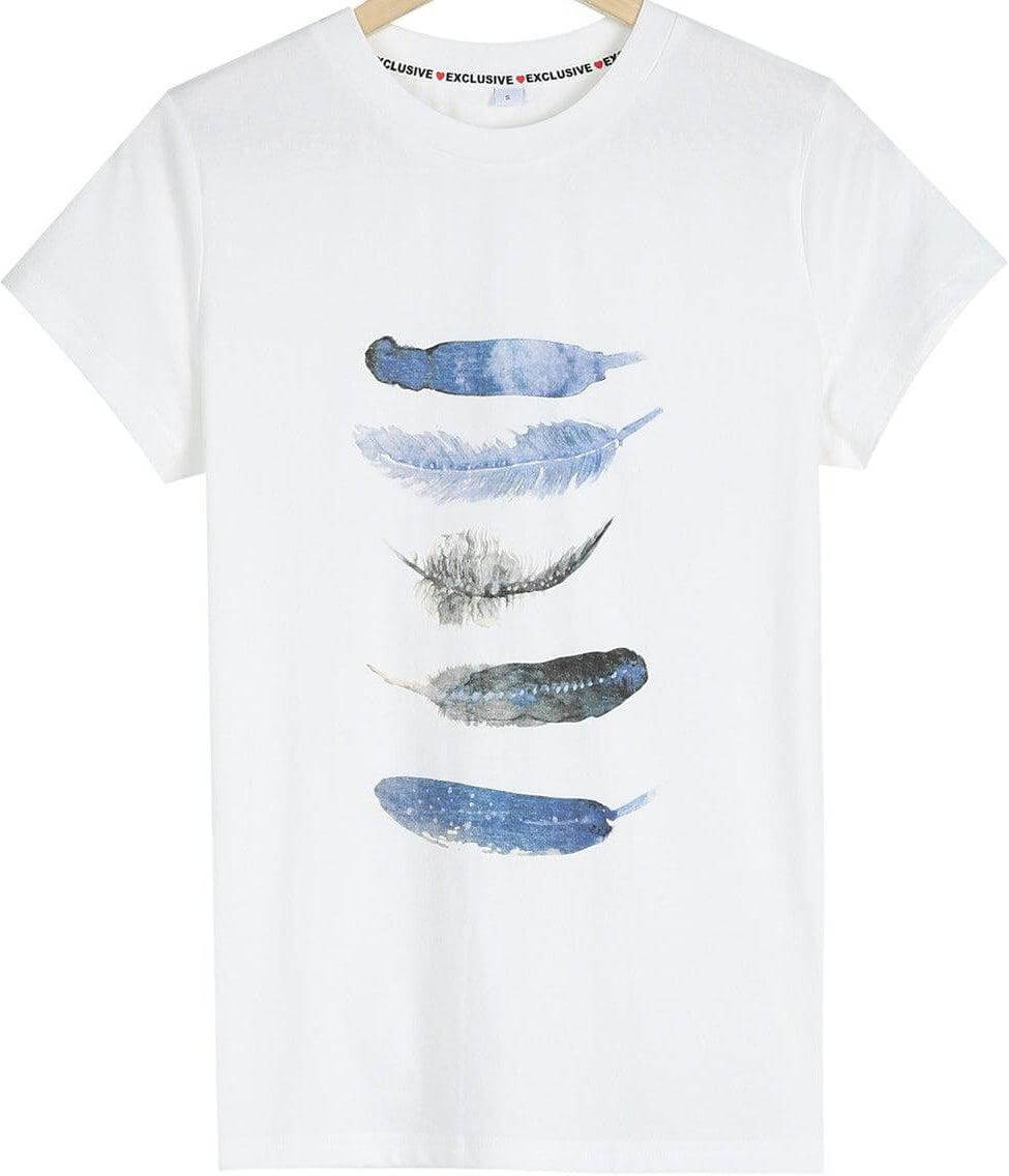 Heidi-Mode | Feder Kurzarm T-Shirt