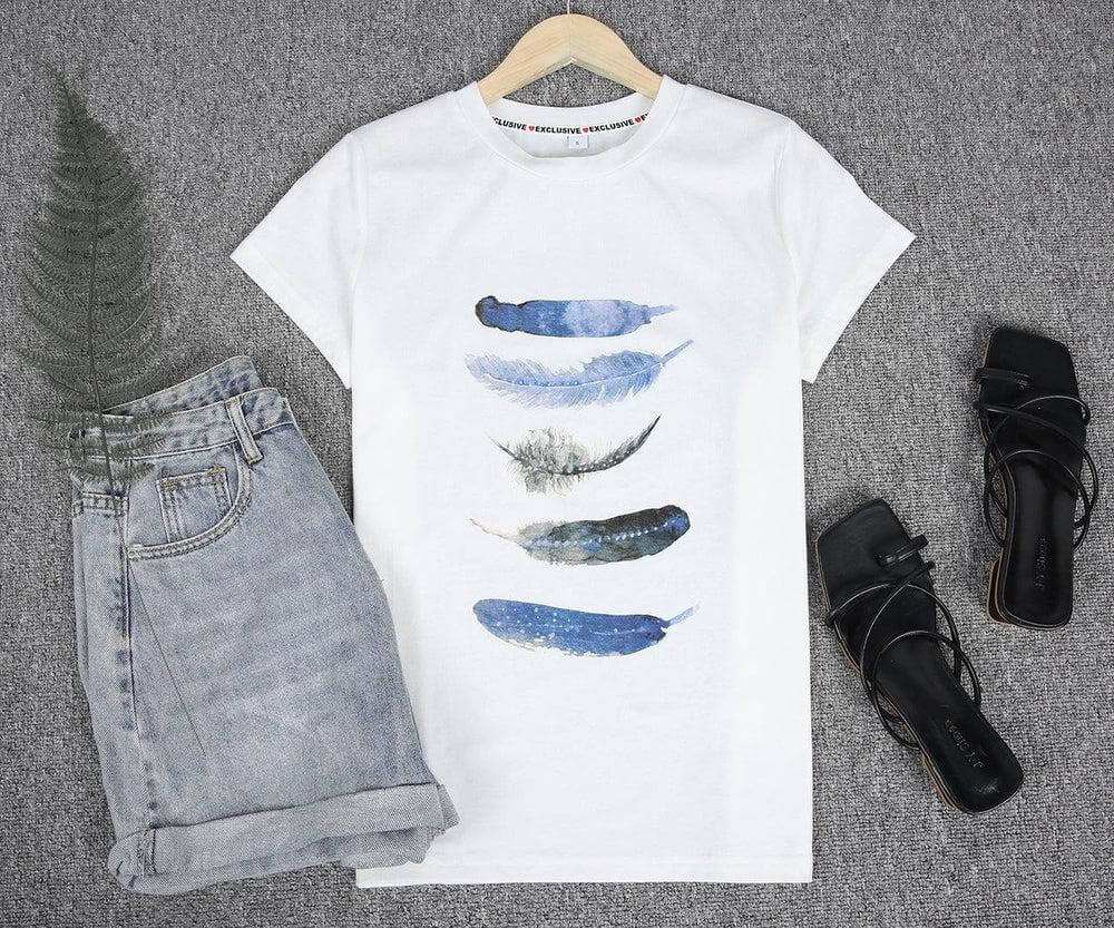 Heidi-Mode | Feder Kurzarm T-Shirt