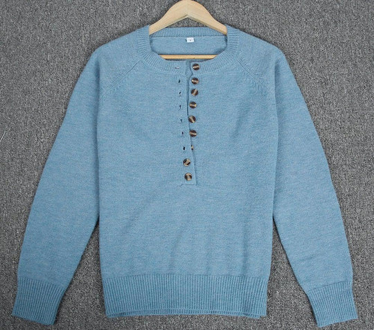 Heidi Pullover Mit V-ausschnitt Und Knopfleiste