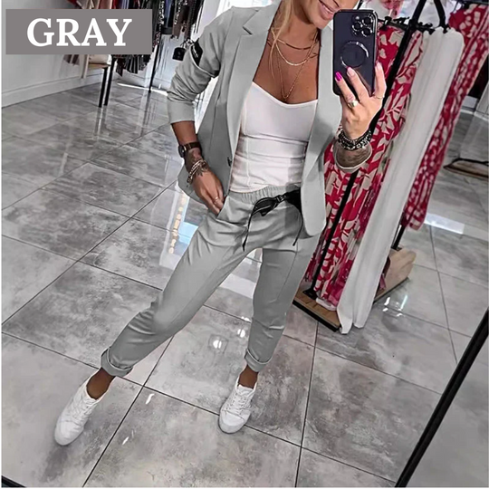 Heidi-Mode | 2-Teiliges Set Bestehend aus Einem Lässigen Blazer und Einer Hose