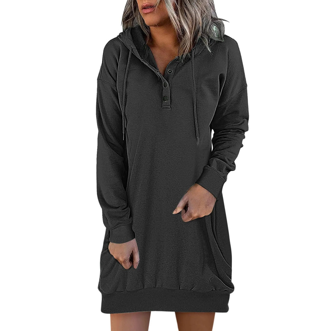 Damen Kapuzenpullover Kleid