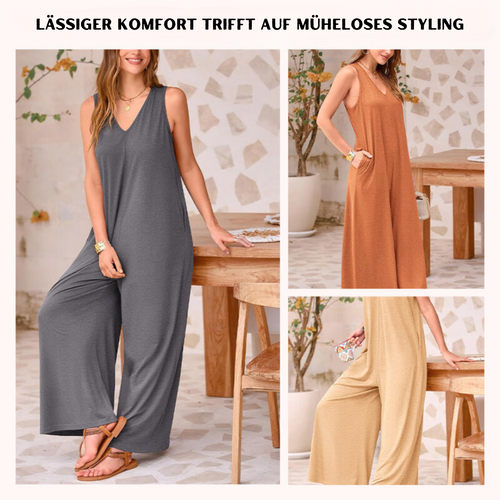 Klassischer V-Ausschnitt Jumpsuit