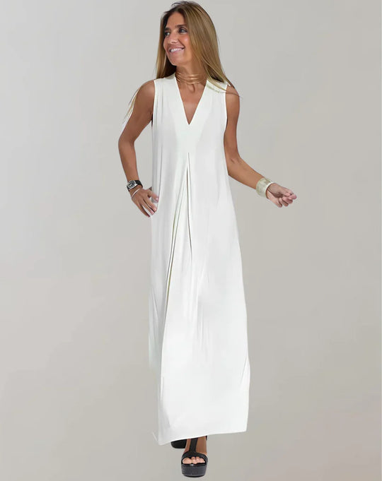 Schlankmachendes Kleid mit V-Ausschnitt