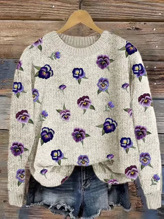 – Strickpullover mit Print