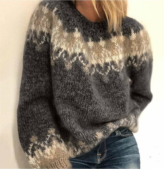 Heidi – Kräftig gestrickter Baumwollpullover mit schönem Muster