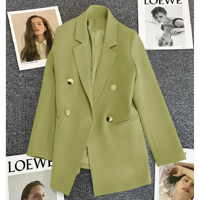 Lange Damen Blazer Mit Knopfverschluss