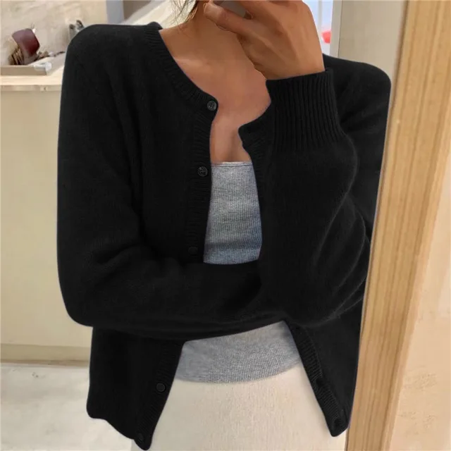 Heidi-Mode | Unifarbener Sommer Strickjacke Damen