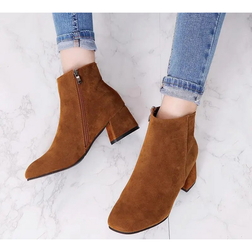 Heidi-Mode | Moderne Wild Ankle Boots mit Bequemem Absatz Damen Ankle Boots
