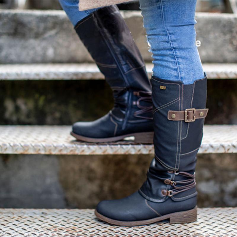 Heidi-Mode | Leder Cowboy Stiefel mit Absatz für Frauen