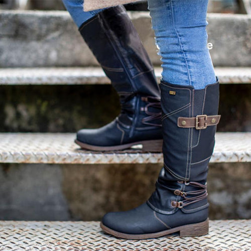 Heidi-Mode | Leder Cowboy Stiefel mit Absatz für Frauen