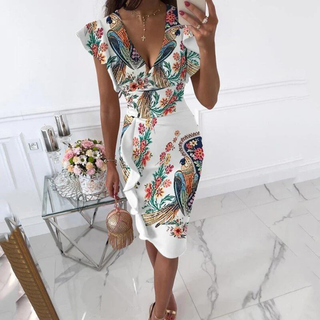 Heidi-Mode | Fließendes Sommerkleid mit V-Ausschnitt
