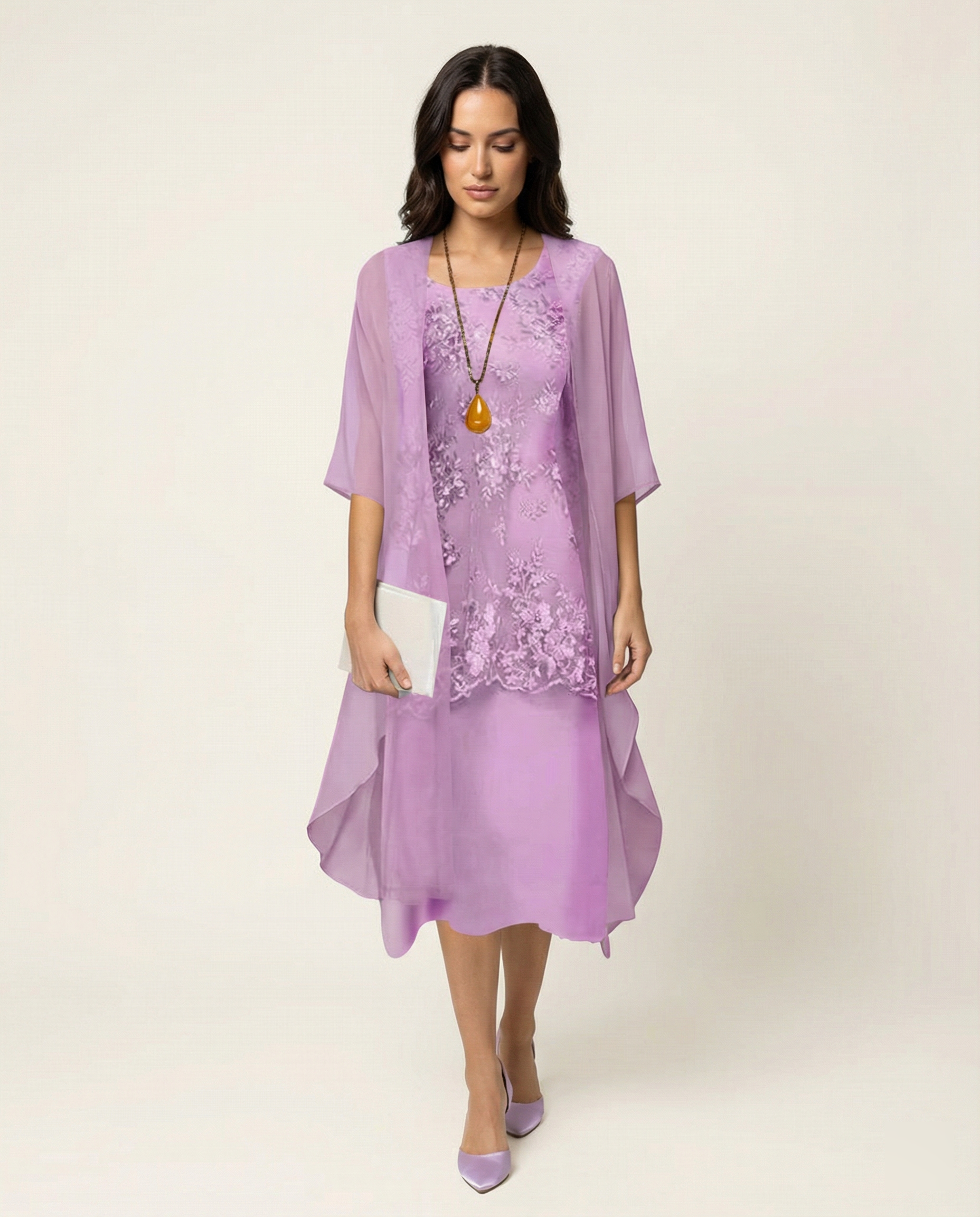 Elegantes zweiteiliges Chiffonkleid