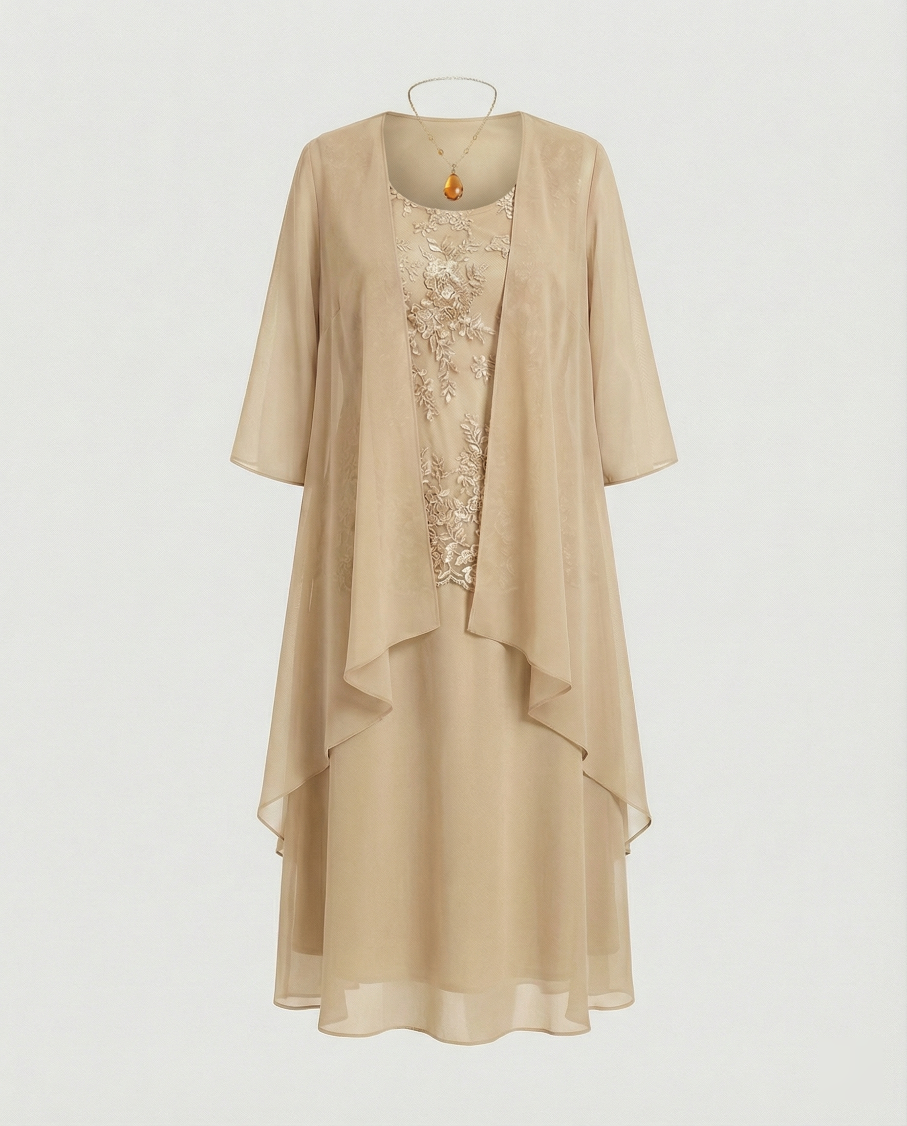 Elegantes zweiteiliges Chiffonkleid