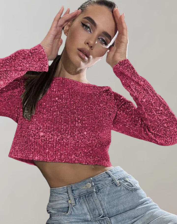 Funkelndes Crop-Top für einen glamourösen Look