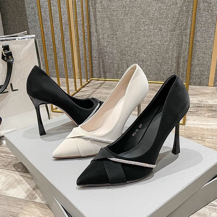 Heidi-Mode | Rhinestone Spitzzehen Elegante High Heels