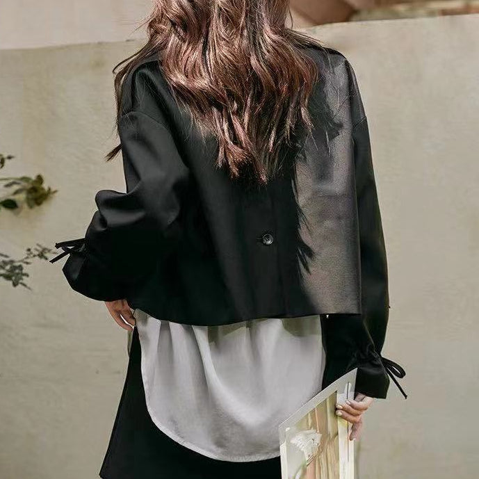 Heidi-Mode | Doppelreiher Jacke Mit Trompetenärmeln Für Kurze Anzüge
