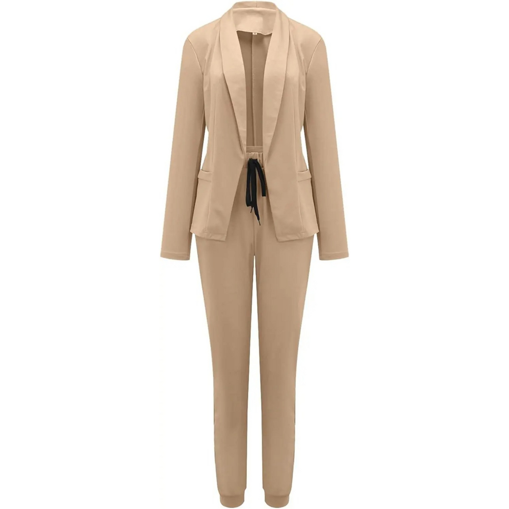 Slim-Fit Blazer und Hose Set in einfarbiger Farbe