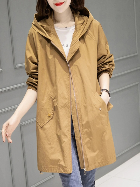 Trenchcoat Damenjacke Mit Kapuze