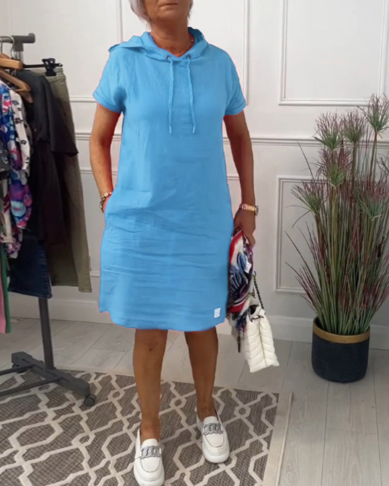 Heidi-Mode | Kurzärmliges Freizeitkleid mit Kapuze