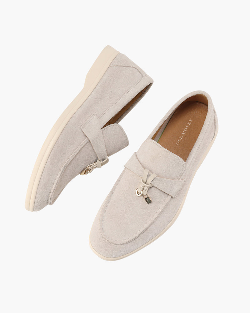 Heidi-Mode | Old Money Style Wildleder Slipper mit Quaste