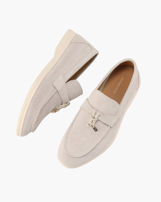 Heidi-Mode | Old Money Style Wildleder Slipper mit Quaste
