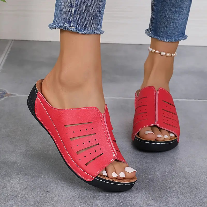 Heidi-Mode | Strandsandalen mit Niedrigem Keilabsatz