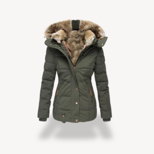 Heidi-Mode | Damen Pufferjacke mit Kunstpelzkapuze