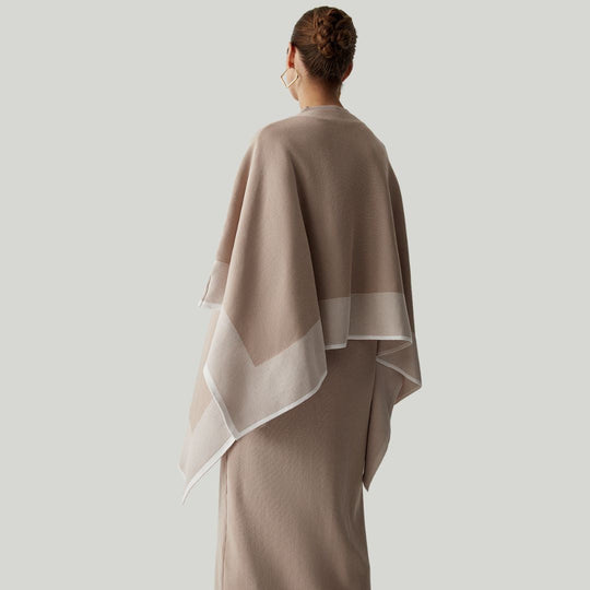 Langärmliges Midi-Pulloverkleid mit passendem Ombre-Kimono