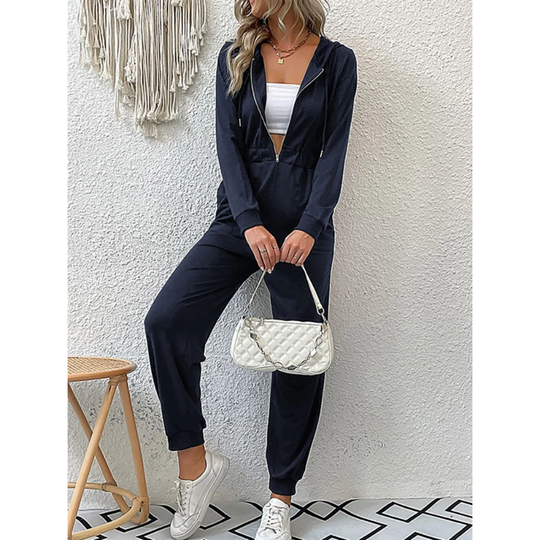Heidi-Mode | Retro Luxus Jogginganzug mit Reißverschluss für Damen Ideal für Den Sommer