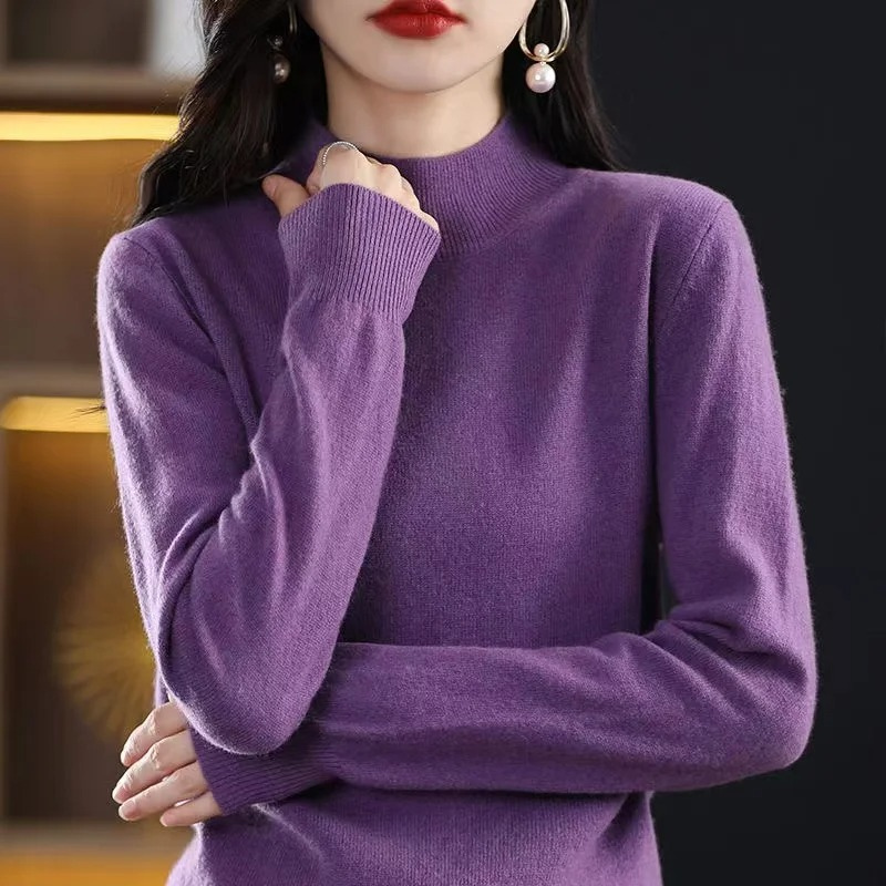 Heidi-Mode | Kaschmir Pullover Damen Hoher Kragen, Weich & Zeitloses Design