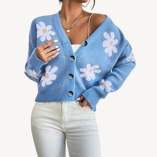 Heidi-Mode | Floral Button-Front Cardigan für Frauen