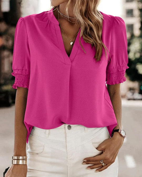 Heidi-Mode | V-Ausschnitt Stilvolle Bluse
