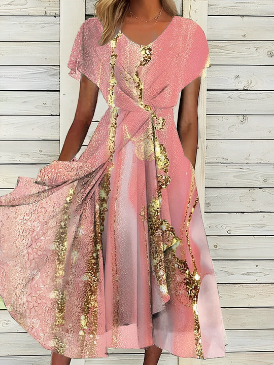 Heidi - Schönes rosa-goldenes Kleid für besondere Anlässe