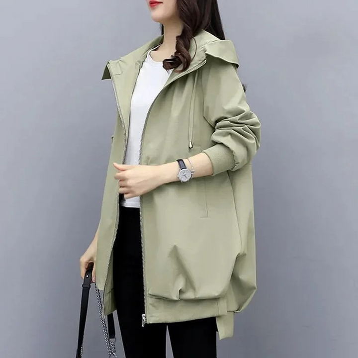 Trenchcoat Übergangsjacke Damen Mit Kapuze