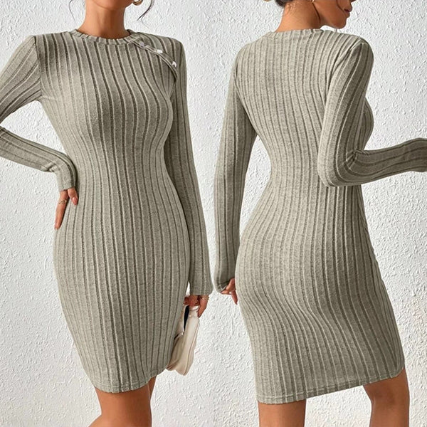 Bodycon Kleid aus geripptem Strickmaterial