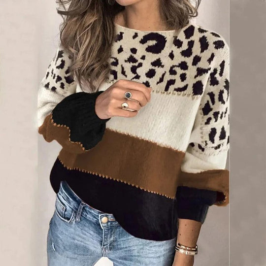 HeidiMode | Stylischer Baumwollpullover Im Leoparden-Stil