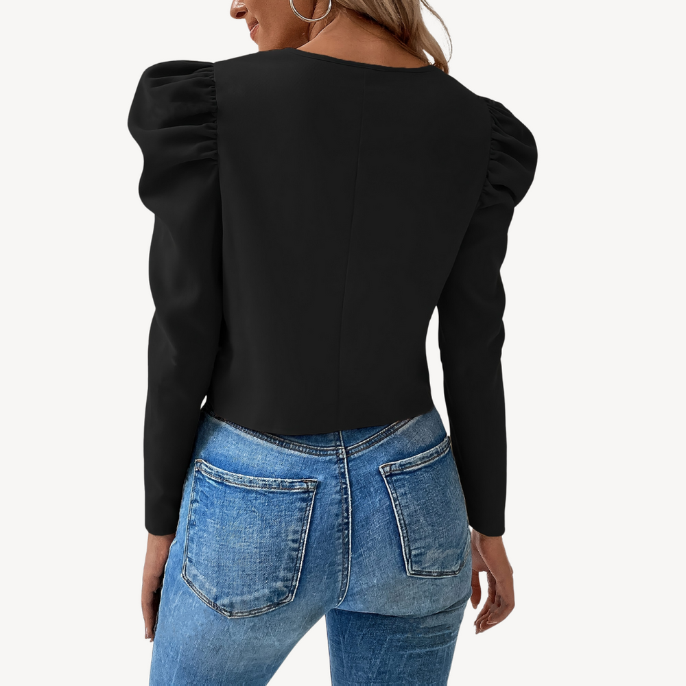 Heidi-Mode | Puffärmel Zip-Up Jacke Frauen