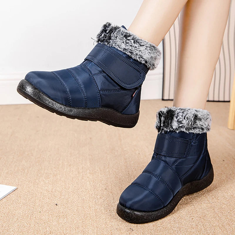 Heidi-Mode | Damen Wasserdichte Stiefel Aus Schlaufenkaninchenfell