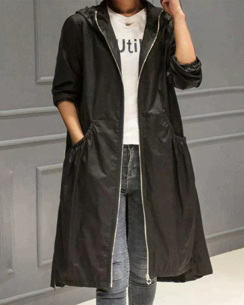 Heidi-Mode | Eleganter Halblanger Regenmantel für Damen Stilvoller Schutz Bei Jedem Wetter