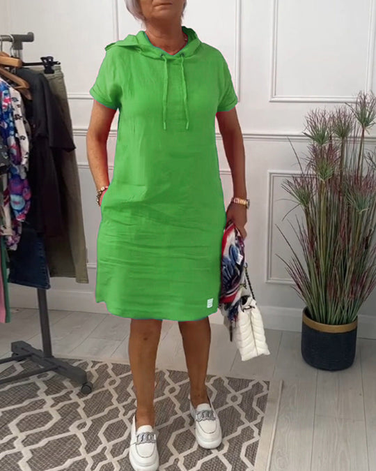 Heidi-Mode | Kurzärmliges Freizeitkleid mit Kapuze