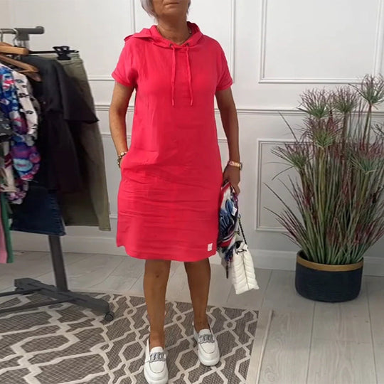 Heidi-Mode | Kurzärmliges Freizeitkleid mit Kapuze