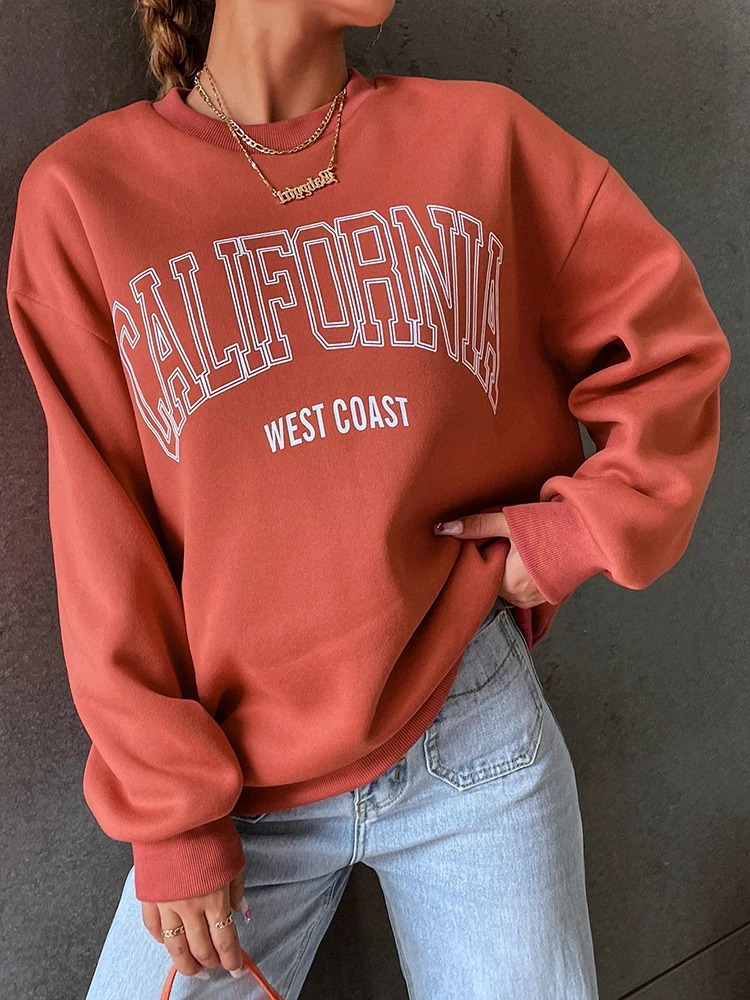 Heidi-Mode - Streetwear Herbst Kalifornien Westküste Oversized Sweatshirt für Frauen