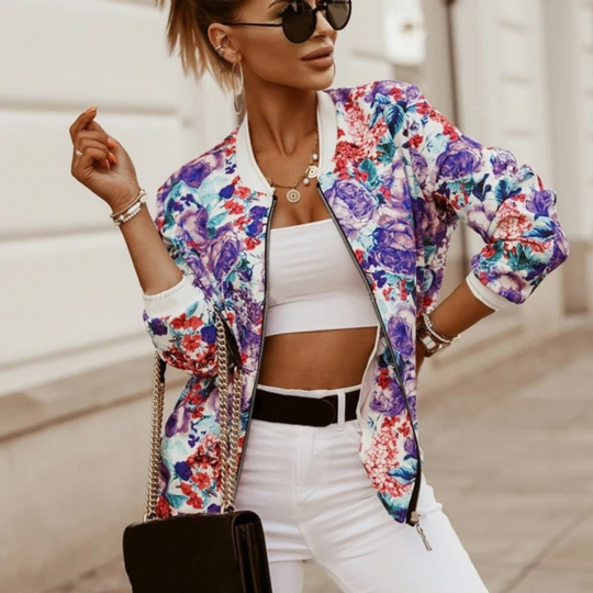 Heidi-Mode | Damen Sommerjacke mit Blumenmuster