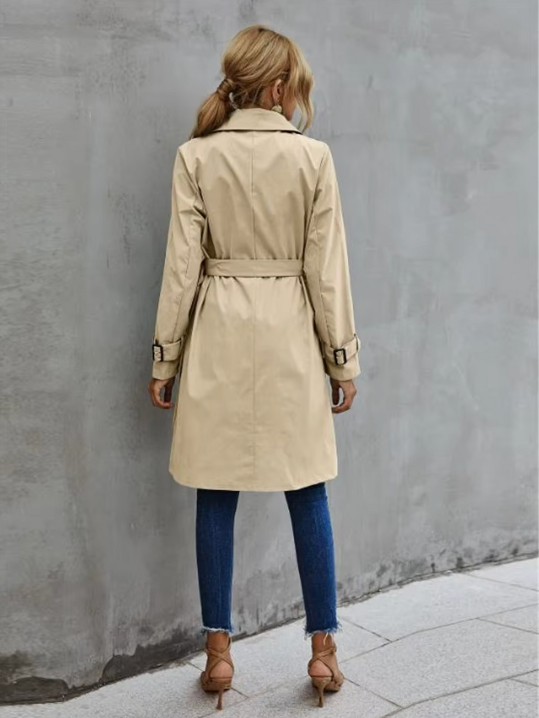 Lässiger Trenchcoat mit langen Ärmeln