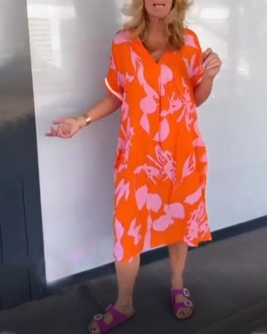 Heidi-Mode | Lässiges, Lockeres Kleid mit Aufdruck