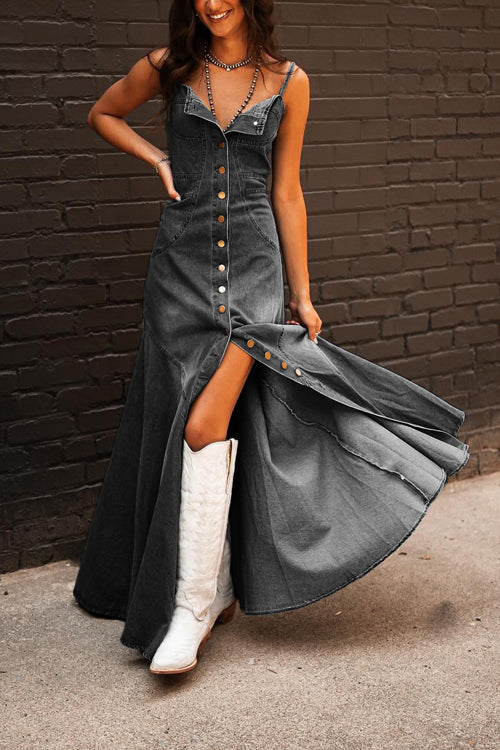 Heidi-Mode | Schöne Composure Denim Maxi Kleid