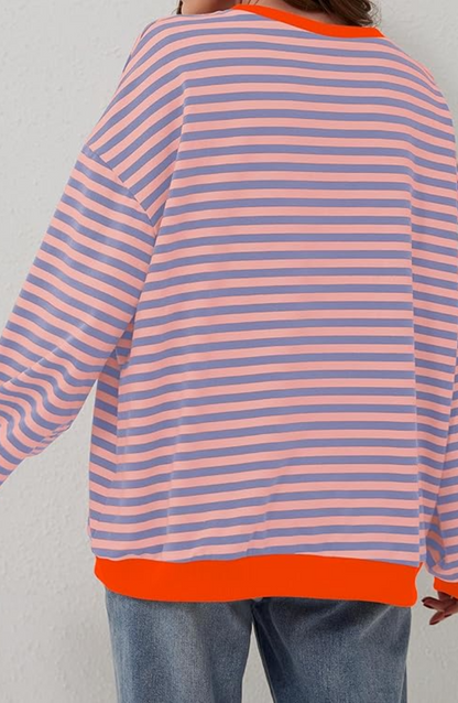 Heidi-Mode | Übergroßer Pullover Gestreifter, Gemütlicher Pullover