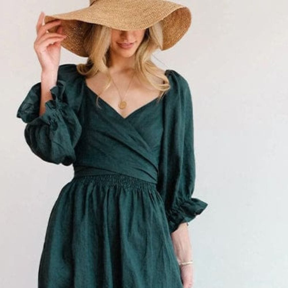 Heidi-Mode | Elegantes Off Shoulder Kleid mit Puffärmeln