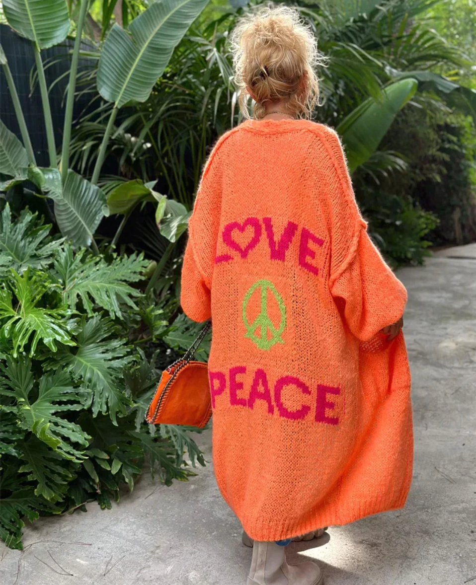 Heidi-Mode | Love And Peace Strick Strickpullover für Frauen