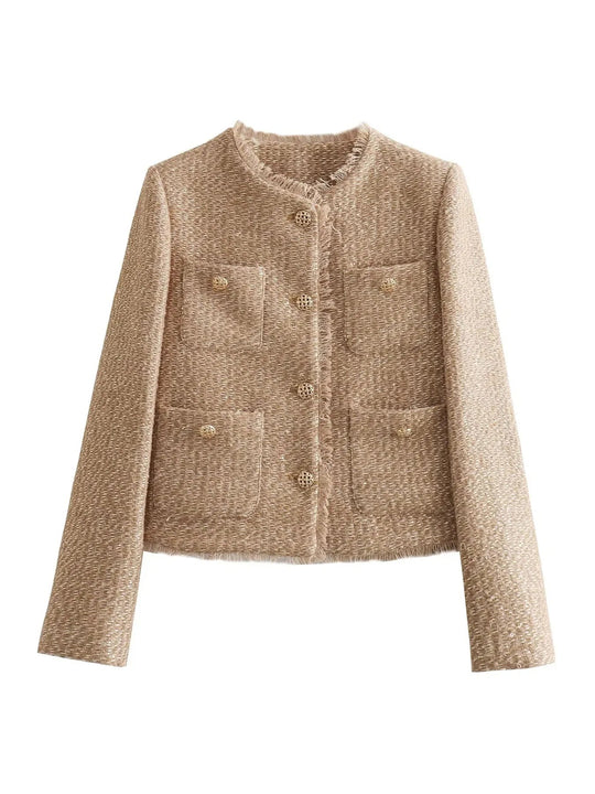 Heidi-Mode | Zeitlose Eleganz Sommer Strickjacke Damen mit Goldknöpfen